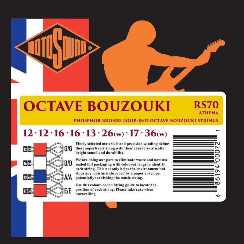 Rotosound RS70 Athena Phosphor Bronze Loop End 8 String Bouzouki Strings